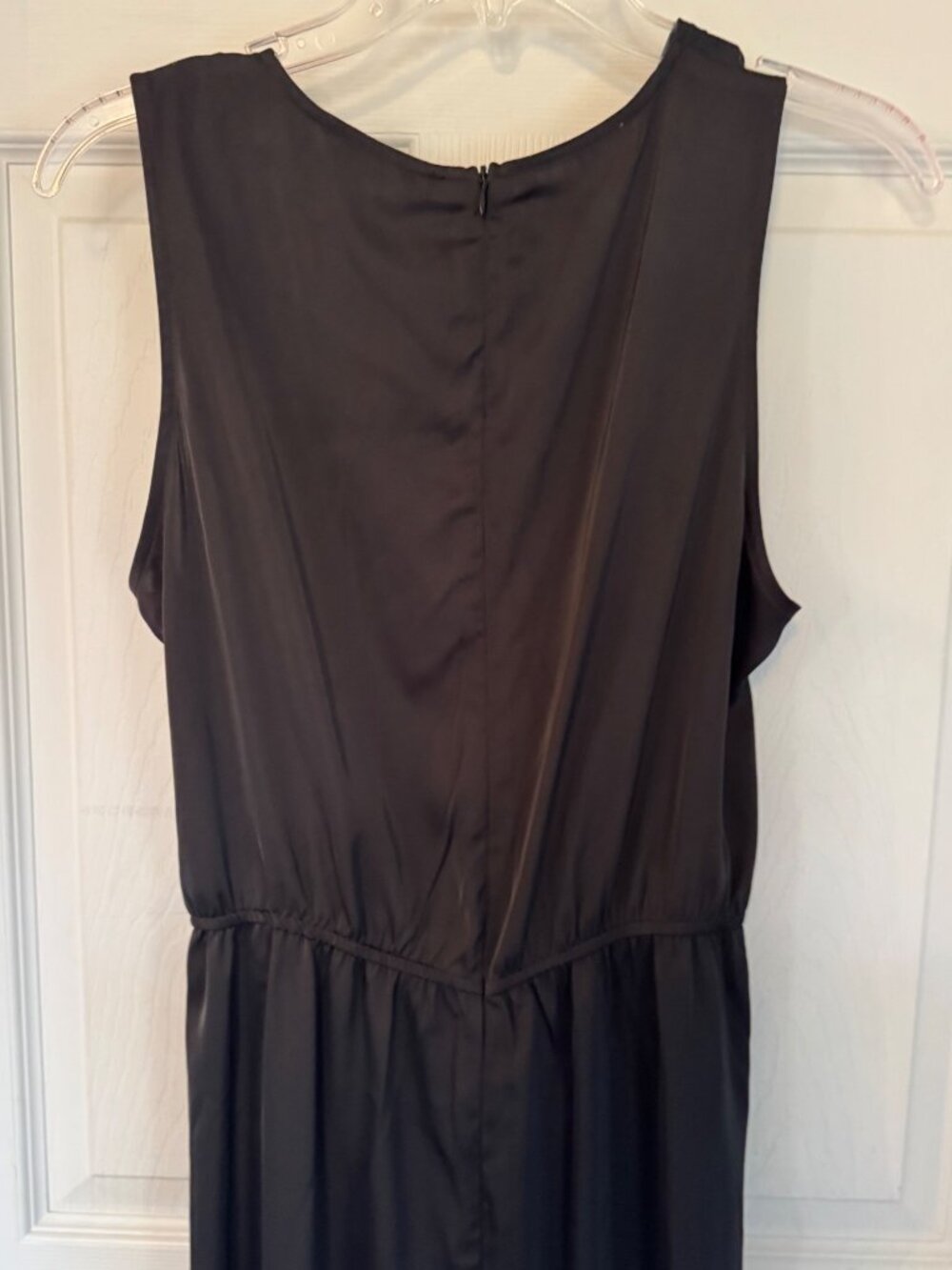 Prettygarden Sleeveless Black Draped Knot VNeck Maxi Dress Satin Large NWT - Picture 11 of 11